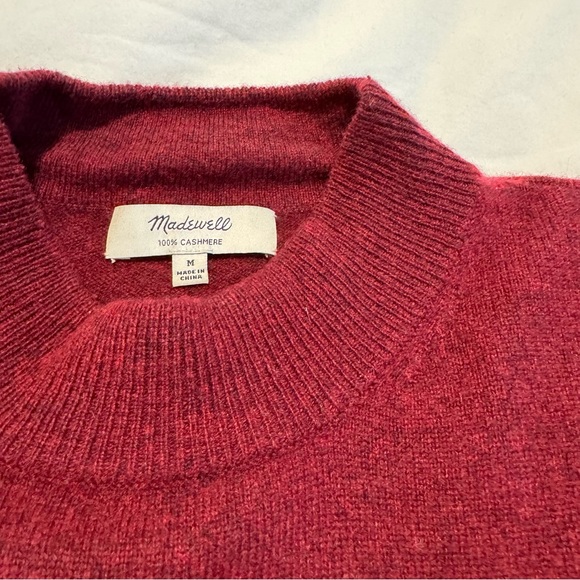 Madewell Red Cashmere Mockneck Sweater - Picture 2 of 3